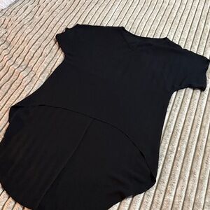 SHEIN Black V-Neck High-Low Top